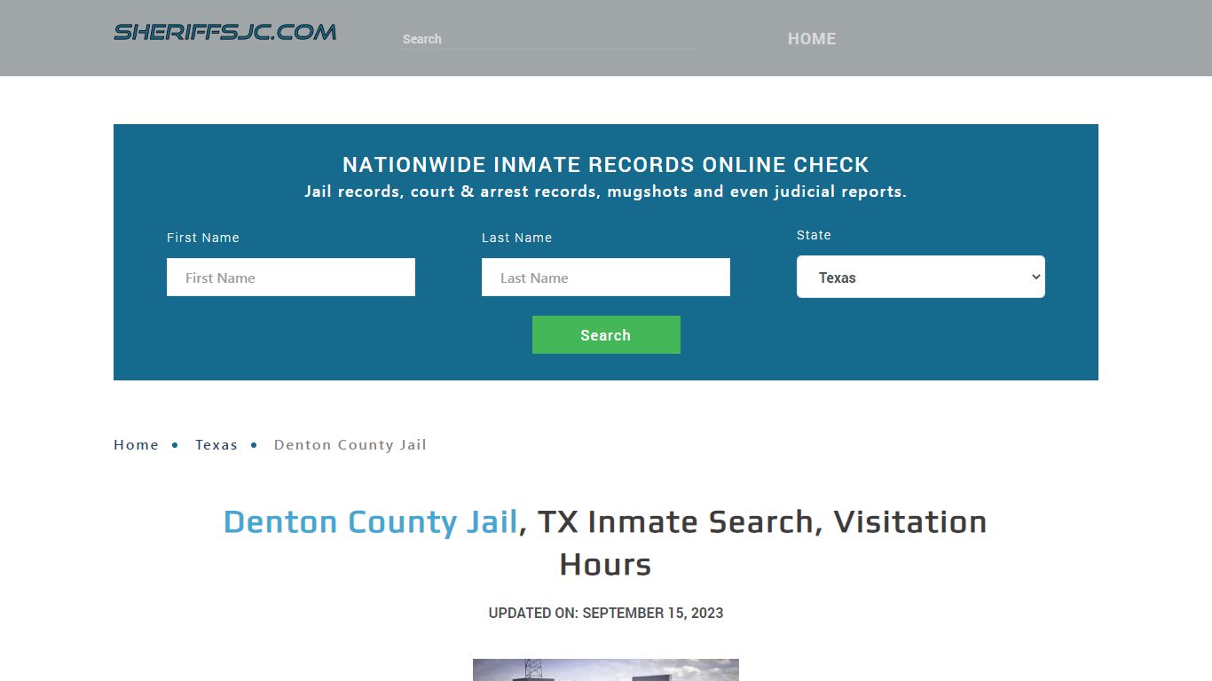Denton County Jail, TX Inmate Search, Visitation Hours - sheriffsjc.com